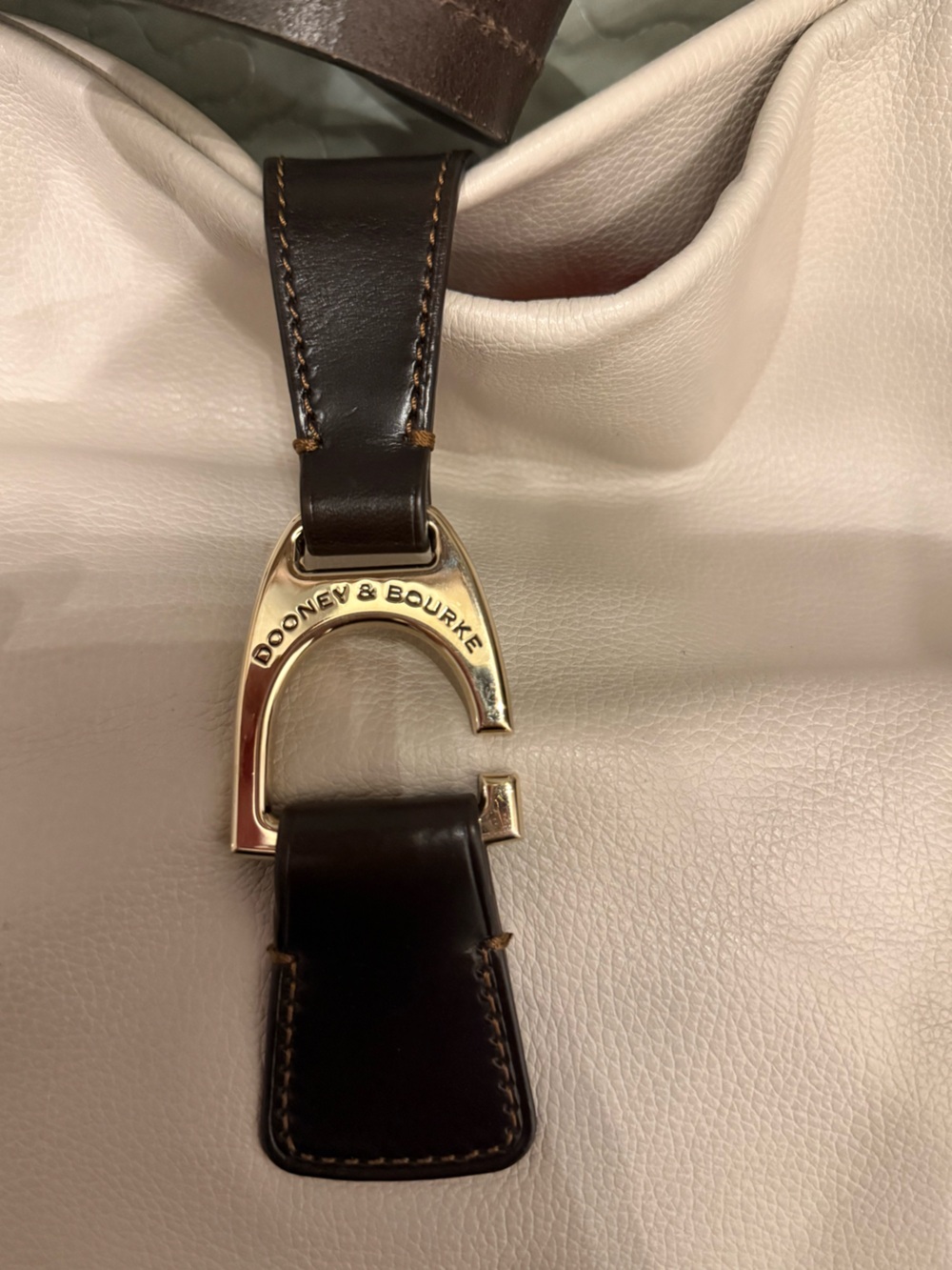 Dooney & Bourke Dark Brown Leather Belt with Gold-Tone Signature H Buckle